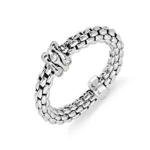 Fope Flex'it Prima 18ct White Gold 0.12ct Diamond Ring