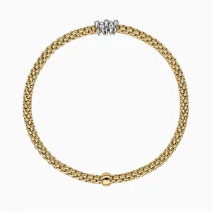 Fope Flex'it Prima 18ct Yellow Gold 0.20ct Diamond Bracelet