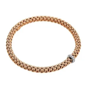 Fope Flex'it Solo 18ct Rose Gold 0.10ct Diamond Bracelet