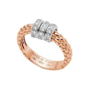 Fope Flex'it Solo 18ct Rose Gold 0.15ct Diamond Ring D