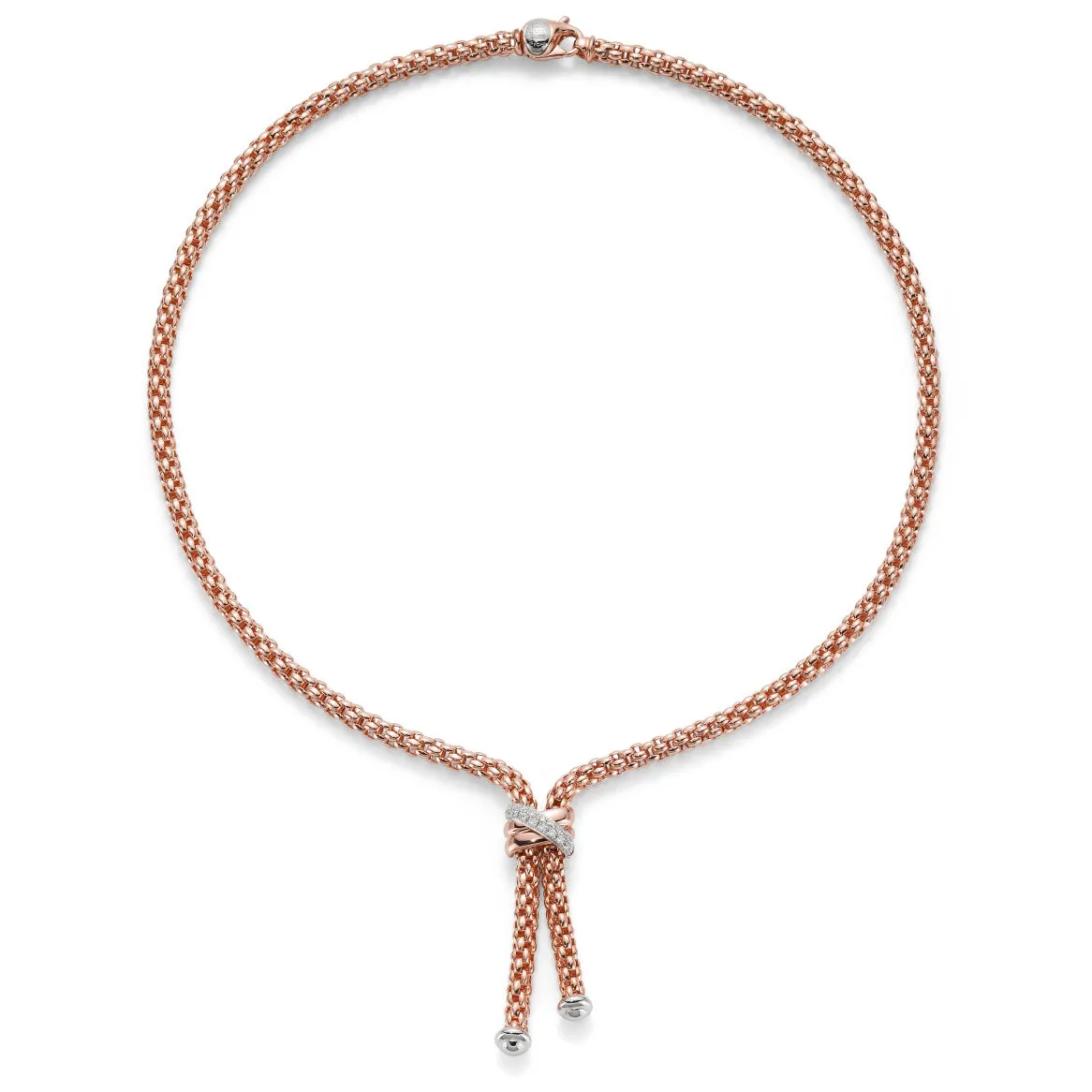 Fope Flex'It Solo 18ct Rose Gold 0.20ct Diamond Lariat Necklace