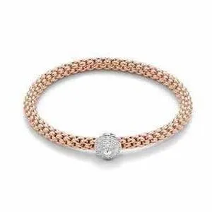 Fope Flex'it Solo 18ct Rose Gold 0.23ct Diamond Bracelet