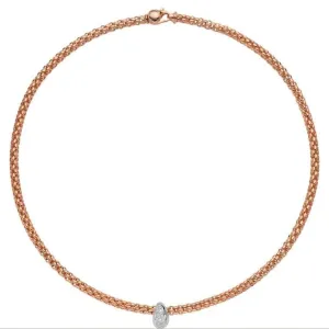 Fope Flex'it Solo 18ct Rose Gold 0.33ct Diamond Necklace