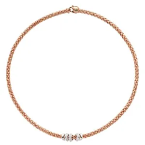 Fope Flex'it Solo 18ct Rose Gold 0.50ct Diamond Necklace