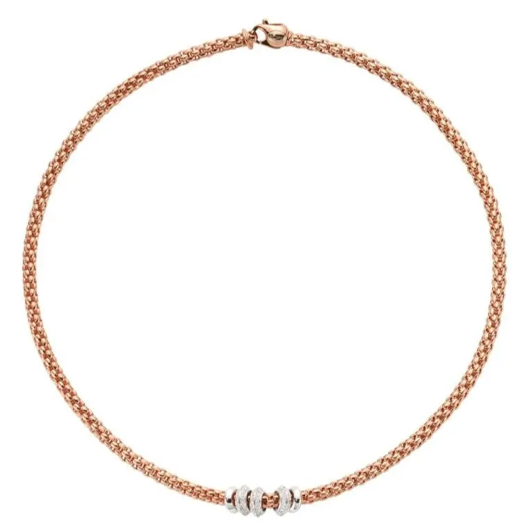 Fope Flex'it Solo 18ct Rose Gold 0.50ct Diamond Necklace