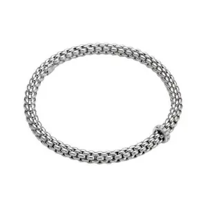 Fope Flex'it Solo 18ct White Gold 0.10ct Diamond Bracelet