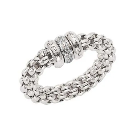 Fope Flex'it Solo 18ct White Gold 0.10ct Diamond Ring