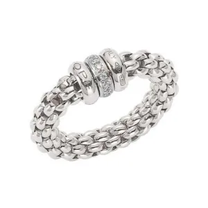 Fope Flex'it Solo 18ct White Gold 0.10ct Diamond Ring