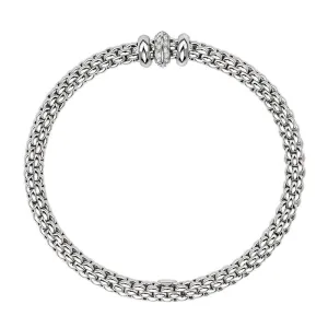 Fope Flex'it Solo 18ct White Gold 0.17ct Diamond Bracelet D