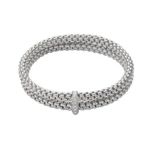 Fope Flex'it Solo 18ct White Gold 0.22ct Diamond Double Bracelet
