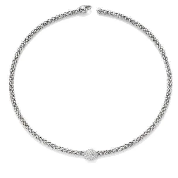 Fope Flex'it Solo 18ct White Gold 0.41ct Diamond Necklace D