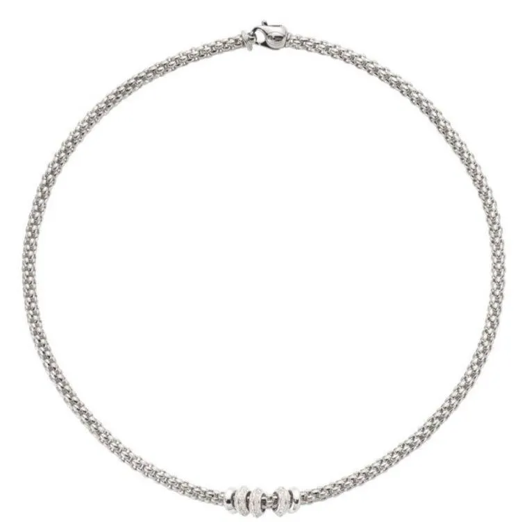 Fope Flex'it Solo 18ct White Gold 0.50ct Diamond Necklace