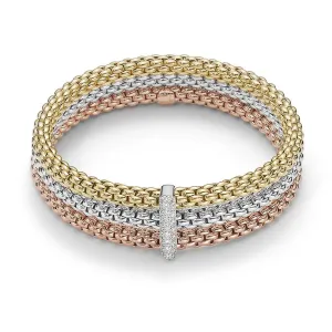Fope Flex'it Solo 18ct White Rose & Yellow Gold 0.34ct Diamond Bracelet