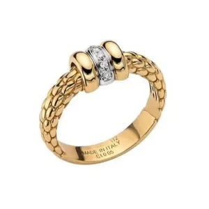 Fope Flex'it Solo 18ct Yellow Gold 0.05ct Diamond Ring D