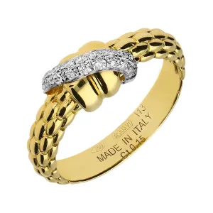 Fope Flex'It Solo 18ct Yellow Gold 0.15ct Diamond Ring