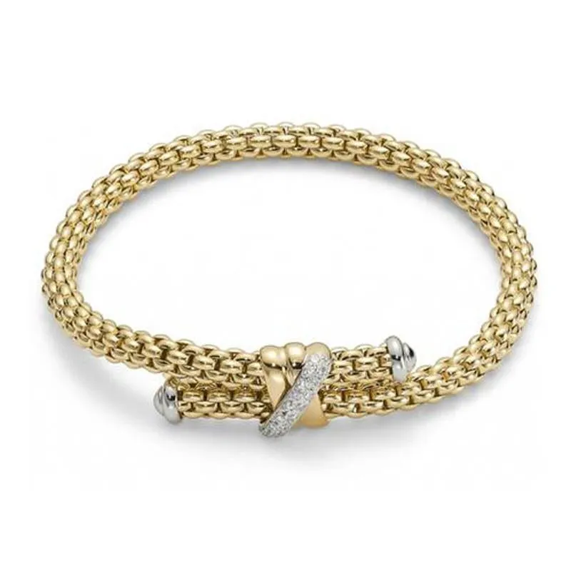Fope Flex'It Solo 18ct Yellow Gold 0.20ct Diamond Bracelet