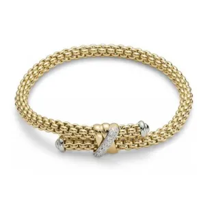 Fope Flex'It Solo 18ct Yellow Gold 0.20ct Diamond Bracelet