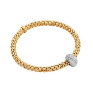 Fope Flex'it Solo 18ct Yellow Gold 0.43ct Diamond Bracelet