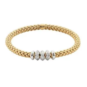 Fope Flex'it Solo 18ct Yellow Gold 0.50ct Diamond Bracelet