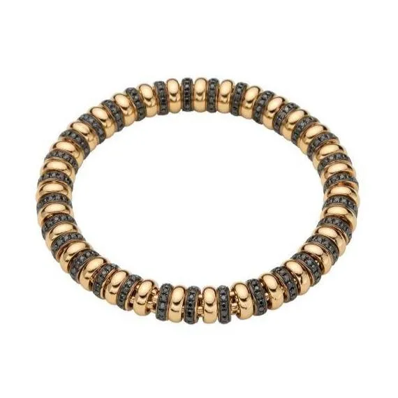 Fope Flex'it Solo 18ct Yellow Gold 3.05ct Black Diamond Bracelet