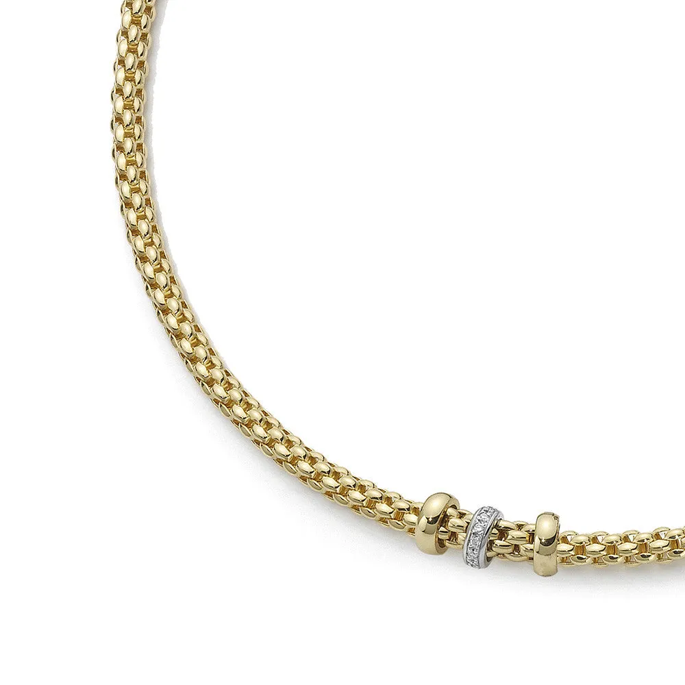 Fope Flex'it Solo 18ct Yellow Gold Diamond Necklace