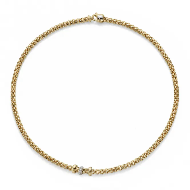 Fope Flex'it Solo 18ct Yellow Gold Diamond Necklace