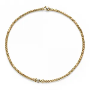 Fope Flex'it Solo 18ct Yellow Gold Diamond Necklace
