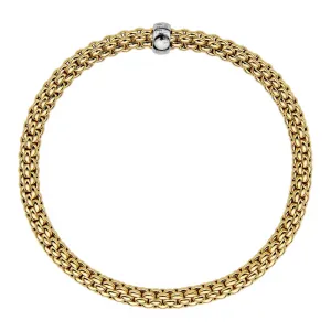 Fope Flex'it Solo 18ct Yellow Gold White Gold Rondelle Bracelet