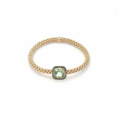 Fope FLEX'IT SOLO Bracelet Amethyst 18ct Yellow Gold Medium