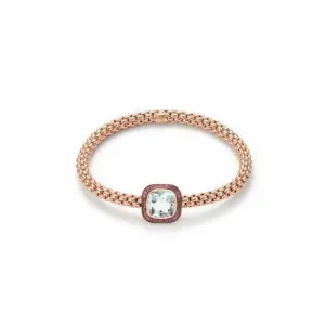 Fope FLEX'IT SOLO Bracelet Aquamarine 18ct Rose Gold Medium