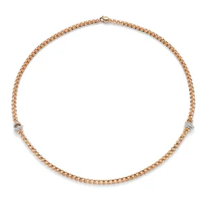 Fope Flex'It Wild Rose 18ct Yellow Gold 0.25ct Diamond Necklace