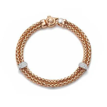 Fope Ines 18ct Rose Gold 0.29ct Diamond Bracelet