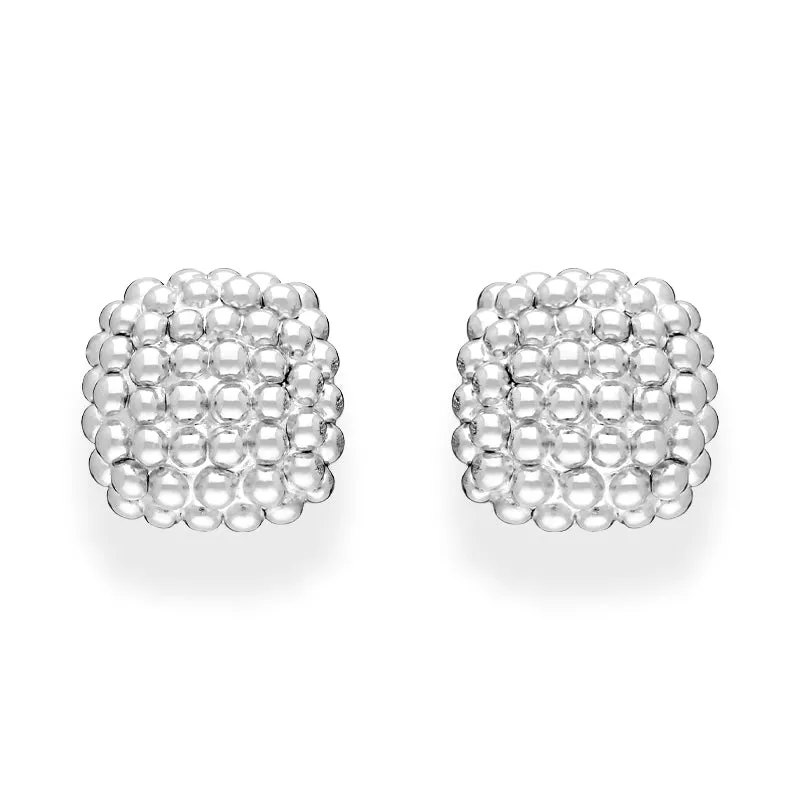 Fope Luci 18ct White Gold Braided Cushion Earrings