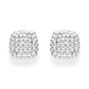 Fope Luci 18ct White Gold Braided Cushion Earrings