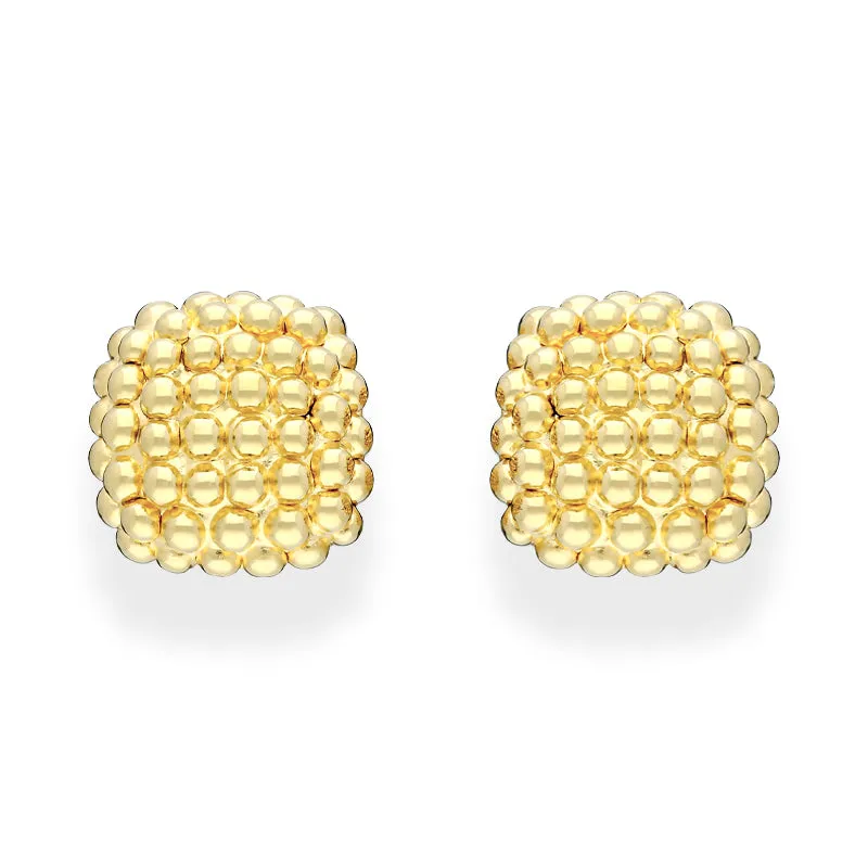 Fope Luci 18ct Yellow Gold Braided Cushion Earrings