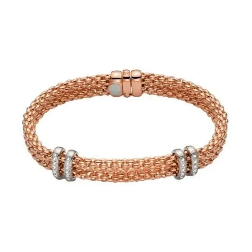 Fope Maori 18ct Rose Gold 0.18ct Diamond Bracelet