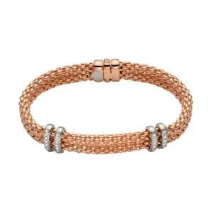 Fope Maori 18ct Rose Gold 0.18ct Diamond Bracelet