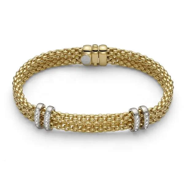 Fope Maori 18ct Yellow Gold 0.18ct Diamond Bracelet