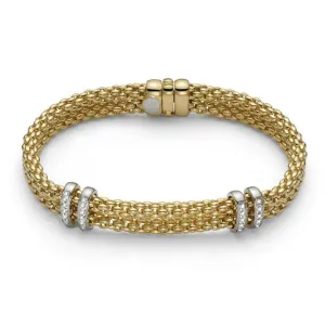Fope Maori 18ct Yellow Gold 0.18ct Diamond Bracelet