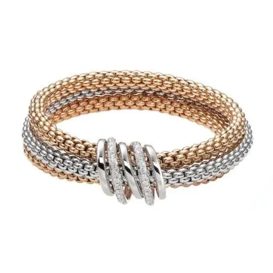 Fope MiaLuce 18ct Rose White Gold 0.54ct Diamond Bracelet