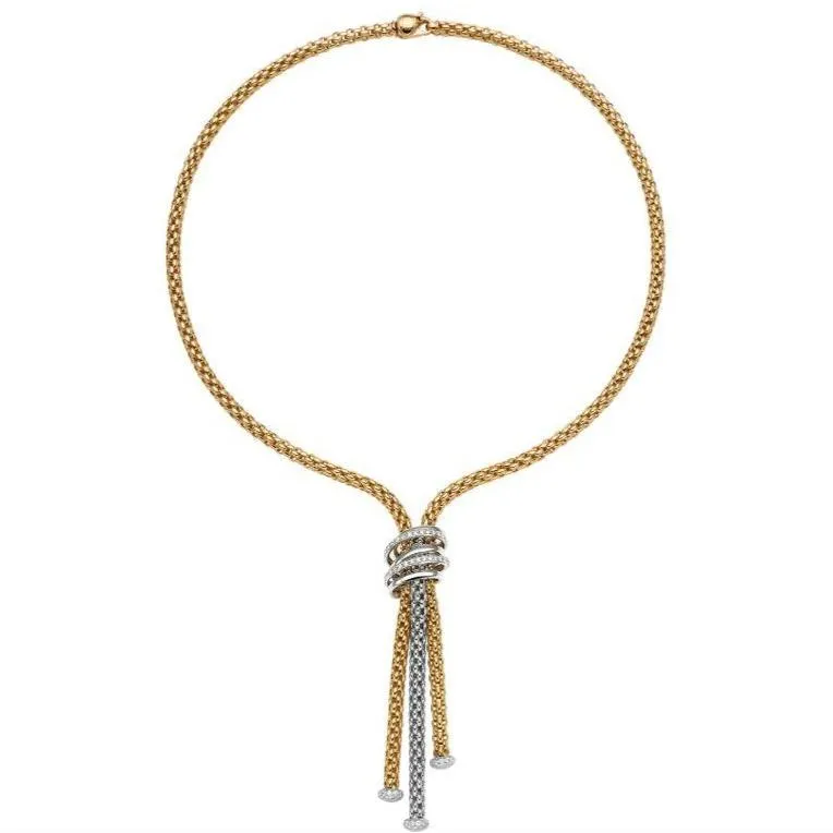 Fope MiaLuce 18ct Yellow Gold 0.97ct Diamond Lariat Necklace