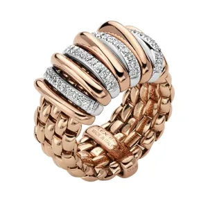 Fope Panorama 18ct Rose Gold 0.30ct Diamond Rondelle Ring