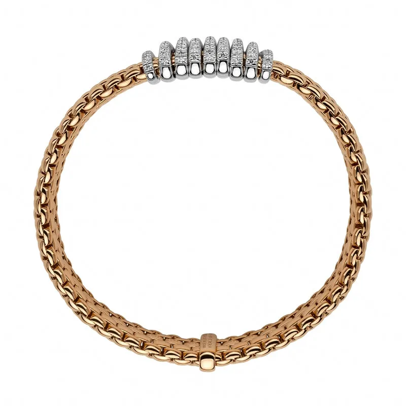 Fope Panorama 18ct Rose Gold 0.68ct Diamond Rondelle Bracelet