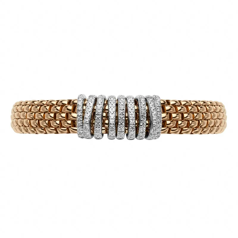 Fope Panorama 18ct Rose Gold 0.68ct Diamond Rondelle Bracelet