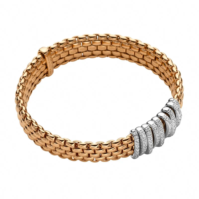 Fope Panorama 18ct Rose Gold 0.68ct Diamond Rondelle Bracelet