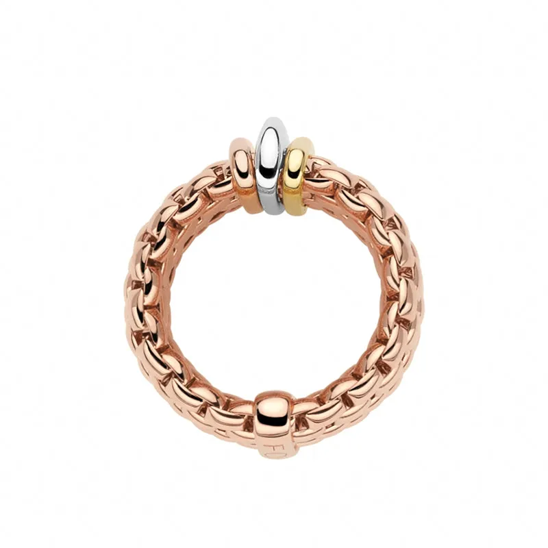 Fope Panorama 18ct Rose Gold Mixed Rondelle Ring