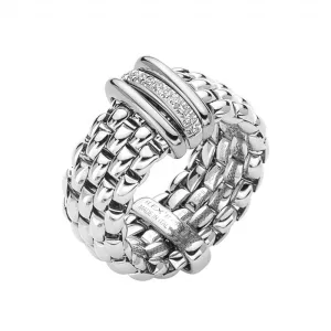 Fope Panorama 18ct White Gold 0.08ct Diamond Rondelle Ring