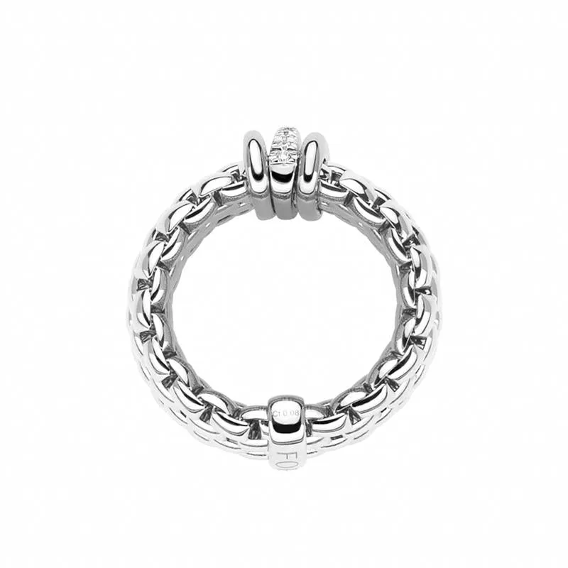 Fope Panorama 18ct White Gold 0.08ct Diamond Rondelle Ring