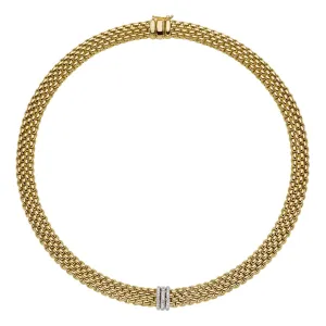 Fope Panorama 18ct Yellow Gold 0.23ct Diamond Rondelle Necklace