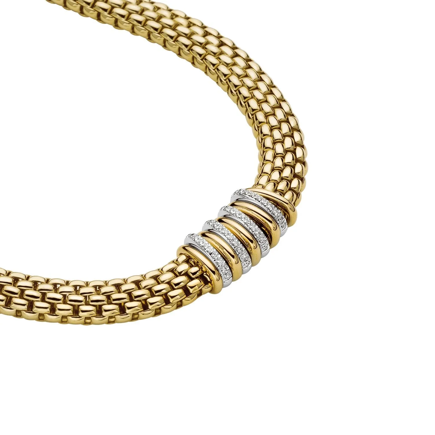 Fope Panorama 18ct Yellow Gold 0.30ct Diamond Rondelle Necklace